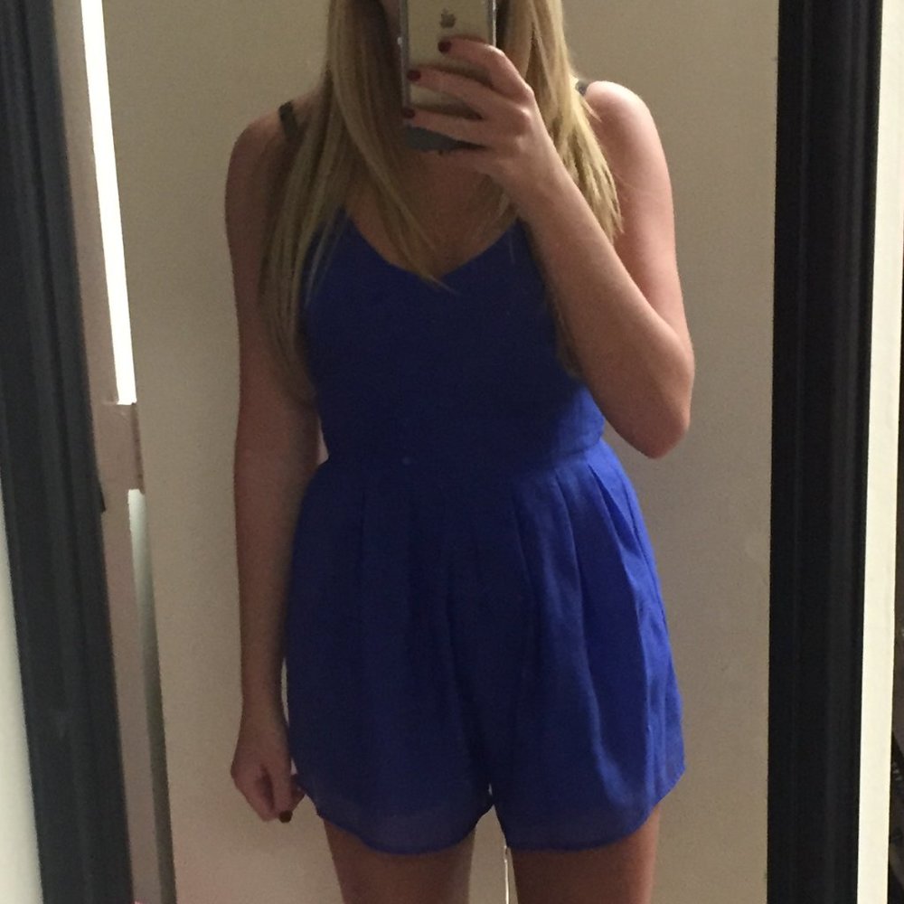 J.O.A. Los Angeles Royal Blue Romper Size S